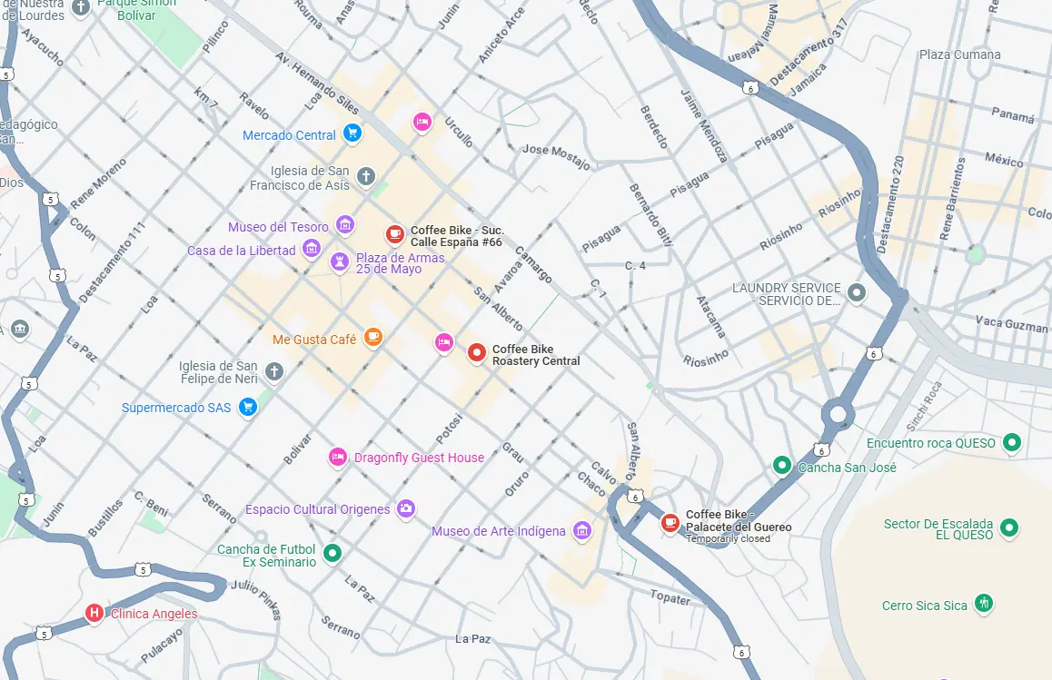 Mapa de nuestras ubicaciones